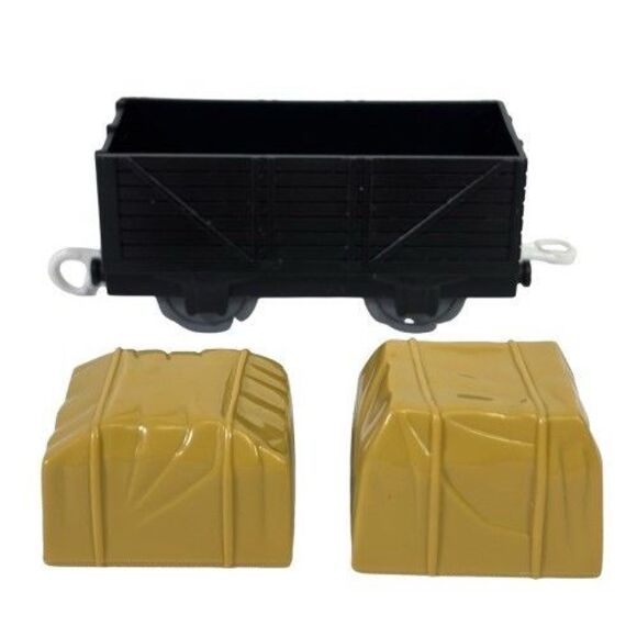 Thomas TOMY Trackmaster Salty VIDEO Train + Black Troublesome Truck w/ Cargo Car - Picture 10 of 16